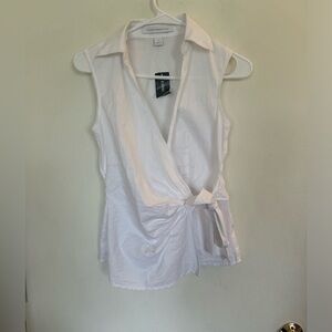 NWT XS EXPRESS white seedless wrap, side, tie top